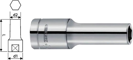 (image for) Cheie tubulara lunga 1/4" 6P 4,0mm Tona E113751