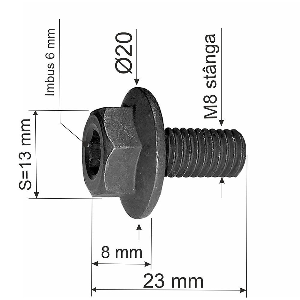 (image for) Bolt filetat M8/Stanga, 1619P86215