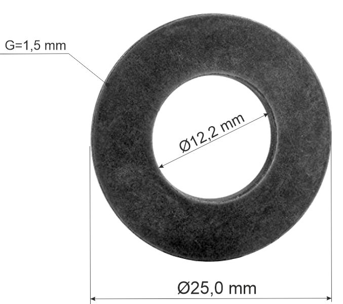Arc disc DIN 2093-A25X12,2X1,5 mm, 2916160009